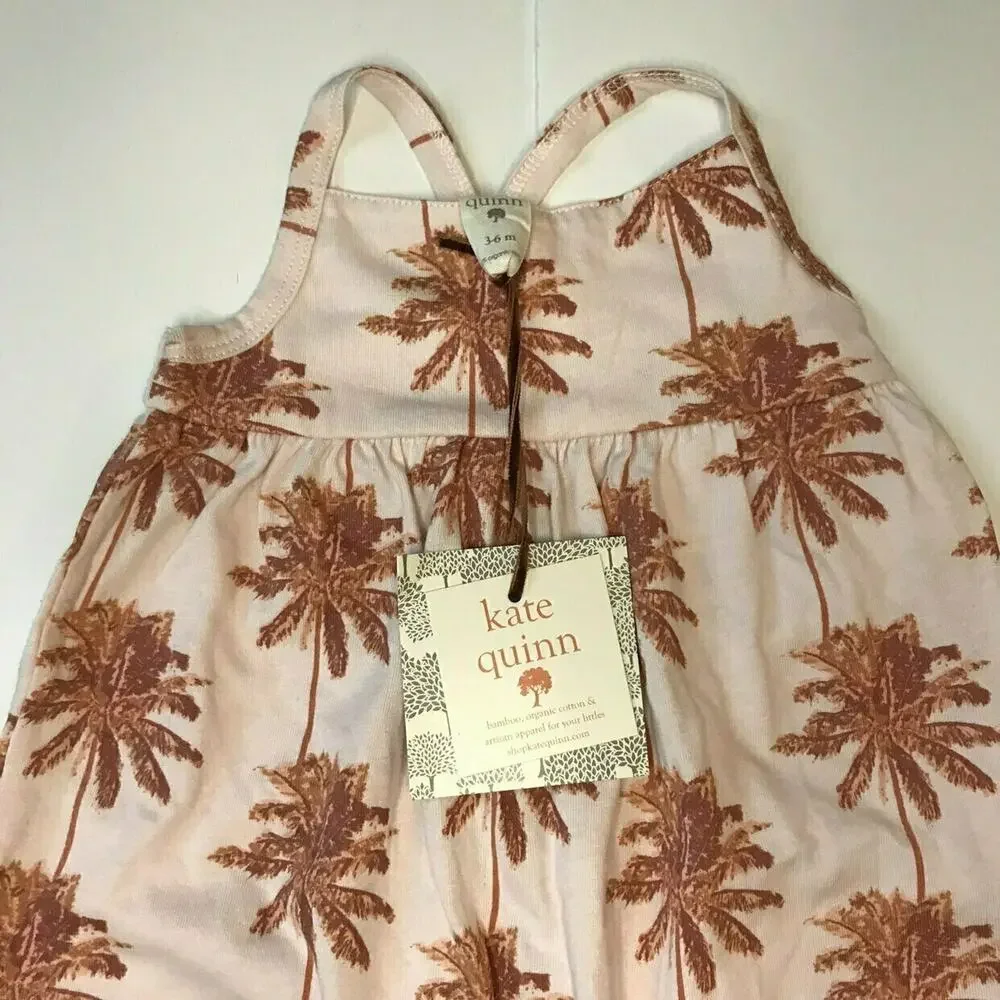 NWT Kate Quinn 100% Organic Cotton Palm Tree Romper 3-6M